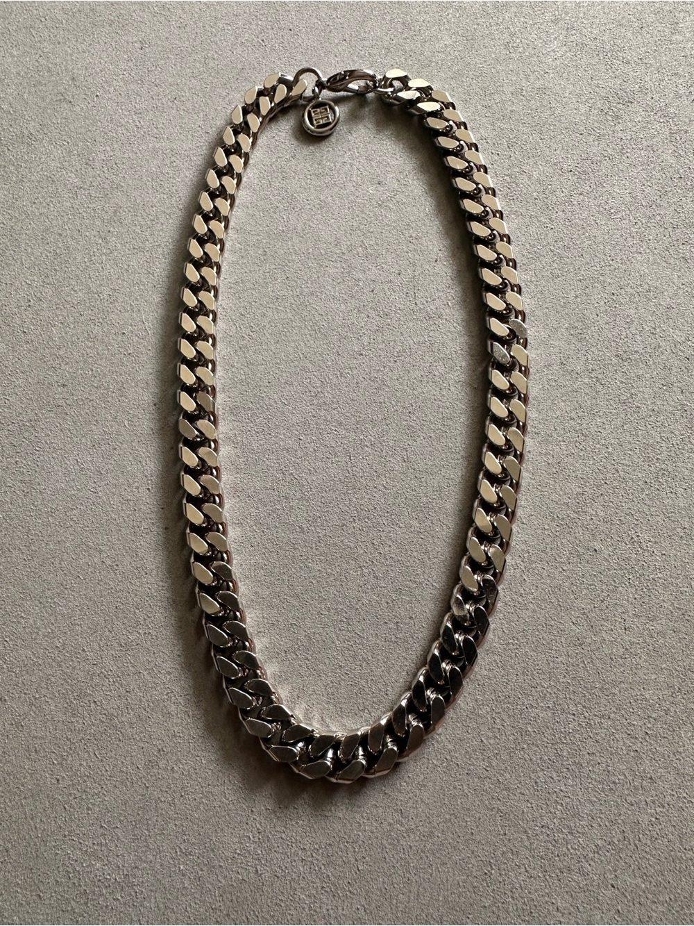 GIVENCHY- Silver Cuban Link Necklace